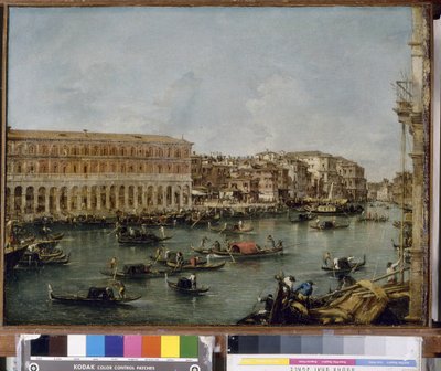Vista do Grande Canal com o Fabbriche Nuove di Rialto, 1756-60 de Francesco Guardi