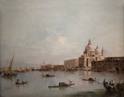 Vista de Santa Maria della Salute com a Dogana di Mare de Francesco Guardi