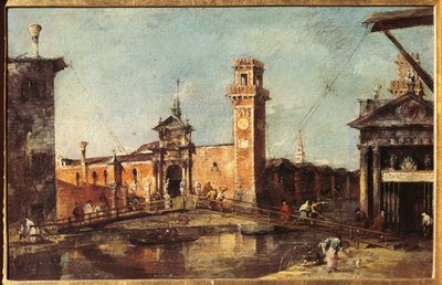 Vista do arsenal em Veneza (óleo sobre tela, c.1780) de Francesco Guardi