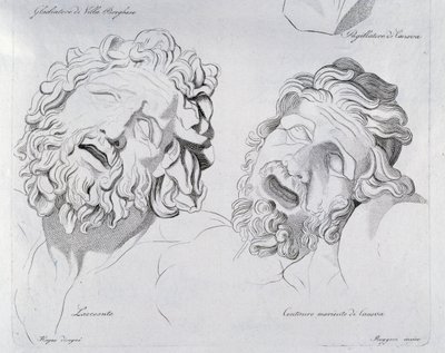 Chefes de Laocoon e Centaur moriente do Canova de Francesco Hayez