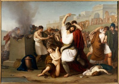 Itália, Milão, Pintura do padre troiano Laocoon de Francesco Hayez