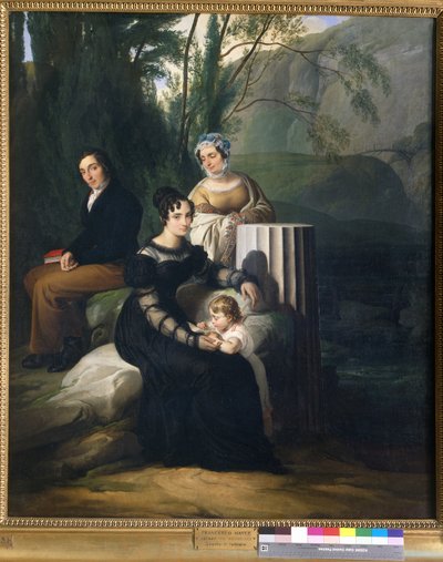 Impressão do retrato da família Borri de Francesco Hayez
