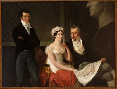 Retrato da família Cicognara, com o busto de Antonio Canova por Hayez, Francesco (1791-1882). Óleo sobre tela de Francesco Hayez