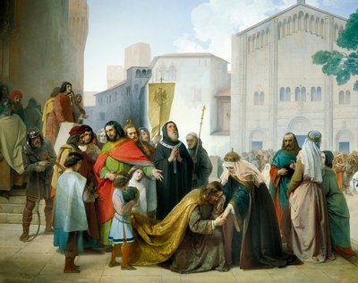 Reconciliação de Otto II com sua mãe Adelaide de Borgonha de Francesco Hayez