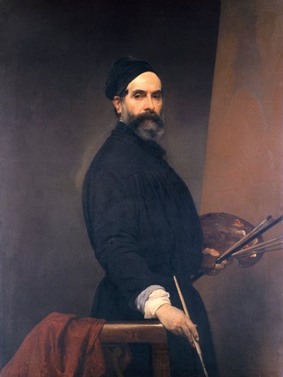Auto-retrato aos 57 anos, por Francesco Hayez (1791-1882), óleo sobre tela de Francesco Hayez