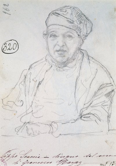 Estudo para retrato do seu irmão de direito Pippo Scaccia de Francesco Hayez