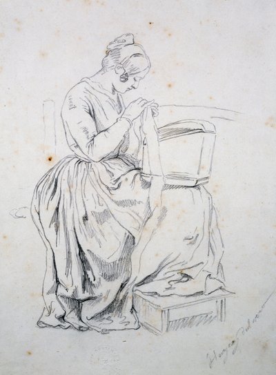 Estudo para retrato de sua esposa de Francesco Hayez