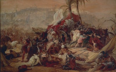 A sede dos primeiros cruzados sofridos em Jerusalém, por Francesco Hayez de Francesco Hayez