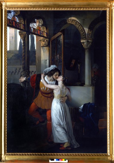 O último beijo de "Julieta e Romeu", de Shakespeare. Pintura de Francesco di Hayez de Francesco Hayez