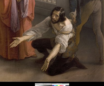 O último encontro entre Jacopo Foscari e sua família antes de ser exilado, 1838-40 de Francesco Hayez