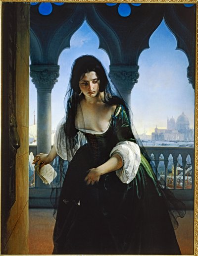 A denúncia secreta 1847 ... (pintura sobre tela) de Francesco Hayez