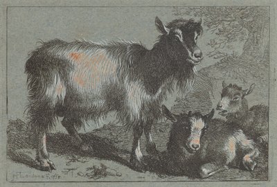Cabra e dois filhos, 1758. de Francesco Londonio