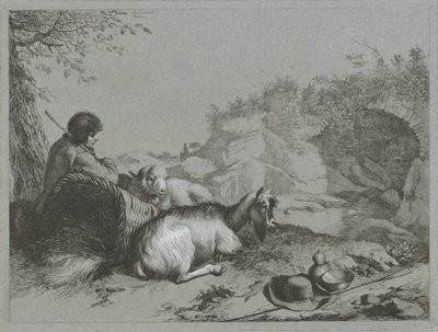 Pastor com ovelhas e cabras
Cenas de pastores (título da série) de Francesco Londonio