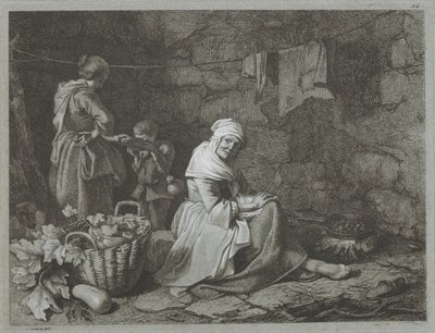 Casa de campo interior
Cenas de pastores (título da série) de Francesco Londonio
