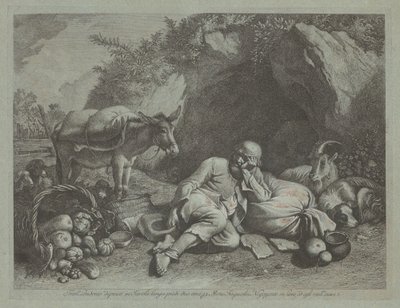 Velho Encostado a um Saco, provavelmente depois de 1767. de Francesco Londonio