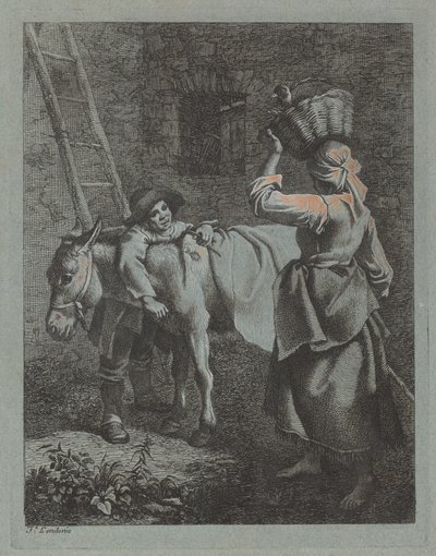 Pastor falando com uma camponesa, 17601764. de Francesco Londonio