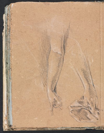 Verona Sketchbook: Braços e mãos com cortinas, páginas 78, 1760. de Francesco Lorenzi