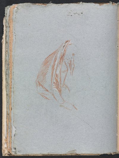 Caderno de Verona: Figura feminina com capa, páginas 40, 1760. de Francesco Lorenzi