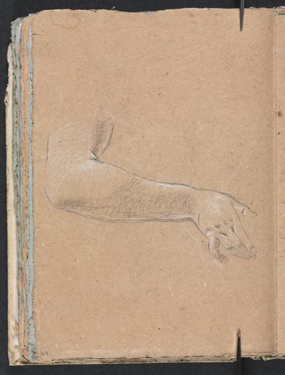 Verona Sketchbook: Braço e mão direita femininos, páginas 44, 1760. de Francesco Lorenzi
