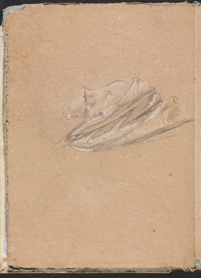 Caderno de desenho de Verona: Cabeça e ombro com cortinas, página 14, 1760. de Francesco Lorenzi