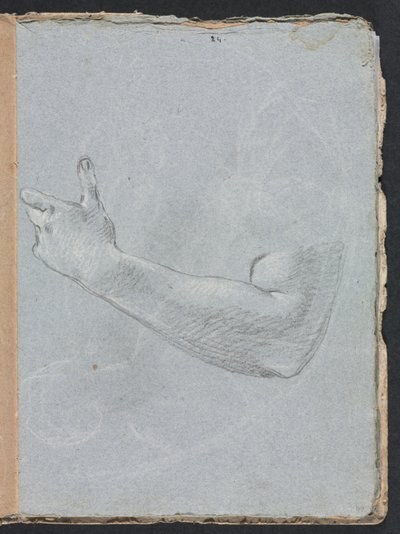 Caderno de desenho de Verona: braço esquerdo e mão, páginas 47, 1760. de Francesco Lorenzi