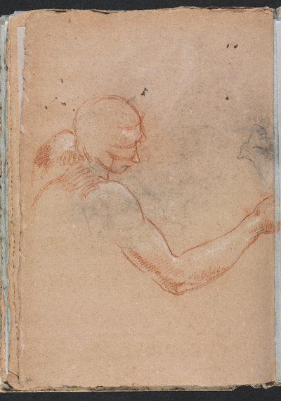 Verona Sketchbook: Nu com cabeça e braço direito, página 36, 1760. de Francesco Lorenzi