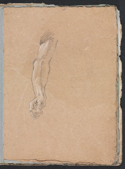 Caderno de desenho de Verona: Braço e mão direita, página 49, 1760. de Francesco Lorenzi