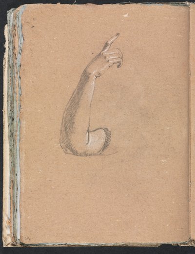 Caderno de desenho de Verona: braço e mão direito, páginas 66, 1760. de Francesco Lorenzi