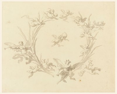 Desenho, Estudo para a decoração de um afresco, Palácio do Quirinal, Roma, 1815-16 de Francesco Manno