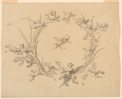 Estudo para Decoração de Afresco, Palácio do Quirinal, Roma de Francesco Manno