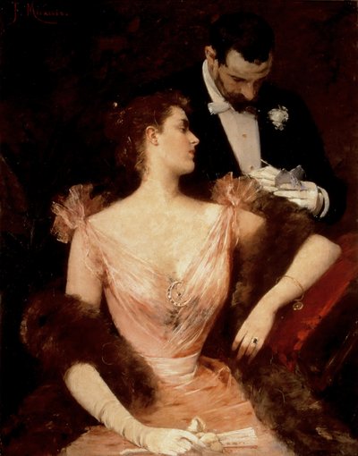Convite à Valsa, cerca de 1894 (óleo) de Francesco Miralles Galaup