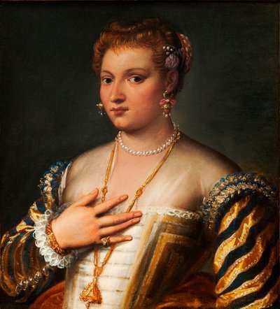 Retrato de uma jovem veneziana (óleo sobre tela) de Francesco Montemezzano