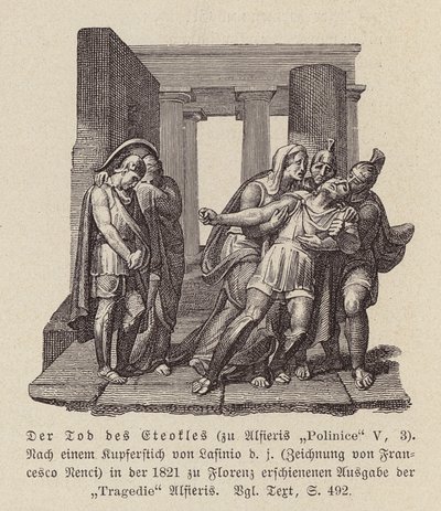 A morte de Eteocles (gravura) de Francesco Nenci