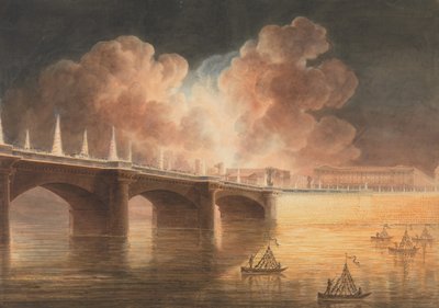 Festa da Paz Geral dada em Paris em 18 de Brumário. Ponte e Place de la Concorde., 1801-2 de Francesco Piranesi