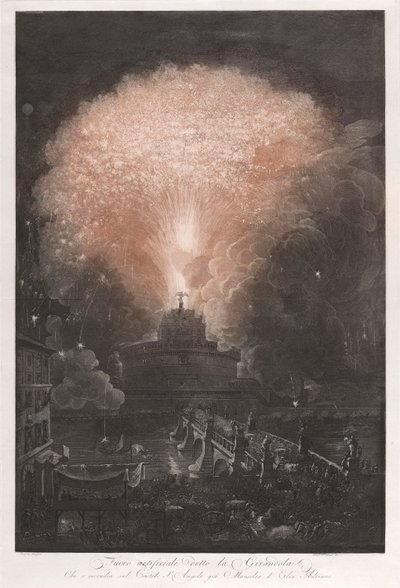 Fogo artificial conhecido como a roda de pinho de Francesco Piranesi