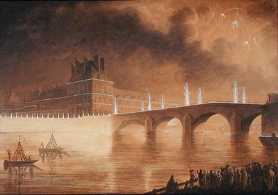 Iluminação do cais e Pont des Tuileries de Francesco Piranesi