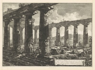 Templo de Juno em Paestum Vue intérieure du Temple, que l