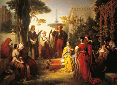 Itália, Treviso, Contadores de Histórias de Decameron de Francesco Podesti