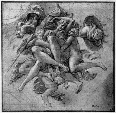 Projeto para a Galeria Ulysses, Fontainebleau, c1540s, 1926 de Francesco Primaticcio