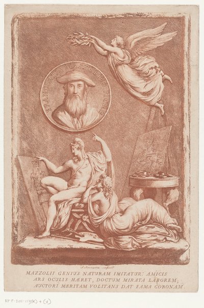 Alegoria do artista Francesco Mazzoli, conhecido como Parmigianino de Francesco Rosaspina