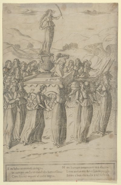 O Triunfo da Castidade, c. 1480-90. de Francesco Rosselli