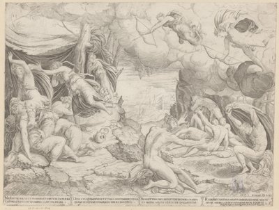 Apollo e Diana matam as crianças de Niobe de Francesco Salviati