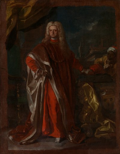 Diego Pignatelli d&39;Aragona 1687-1750 e um Servo Africano Escravizado, provavelmente 1731 ou 1732. de Francesco Solimena