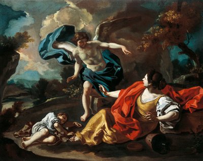 Hagar e Ishmael, de Francesco de Mura (1696-1782), óleo sobre tela, 73x98 cm de Francesco Solimena