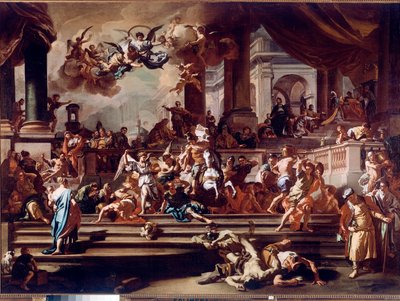 Heliodoro (Heliodoros) Caça ao Templo pelos Anjos Pintura de Francesco Solimena dit l