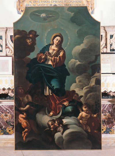 Imaculada Conceição, pintura sobre tela atribuída a Francesco Solimena (1657-1747), Catedral de San Pardo, Larino, Molise, Itália de Francesco Solimena