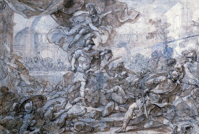 Perseu segurando a cabeça da Medusa, século XVIII de Francesco Solimena