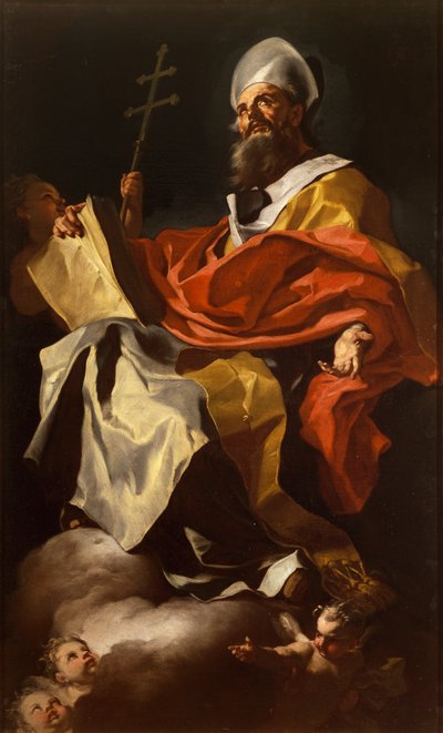 Santo Atanásio por, Francesco Solimena (1657-1747), da Catedral de Santa Maria Assunta, Nápoles de Francesco Solimena