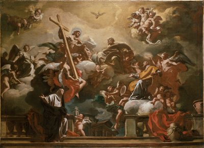 A Santíssima Trindade com São Filipe Neri na Glória, c1727-1730 de Francesco Solimena
