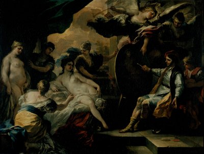 Zeuxis and the Maidens of Croton (óleo sobre cobre) de Francesco Solimena